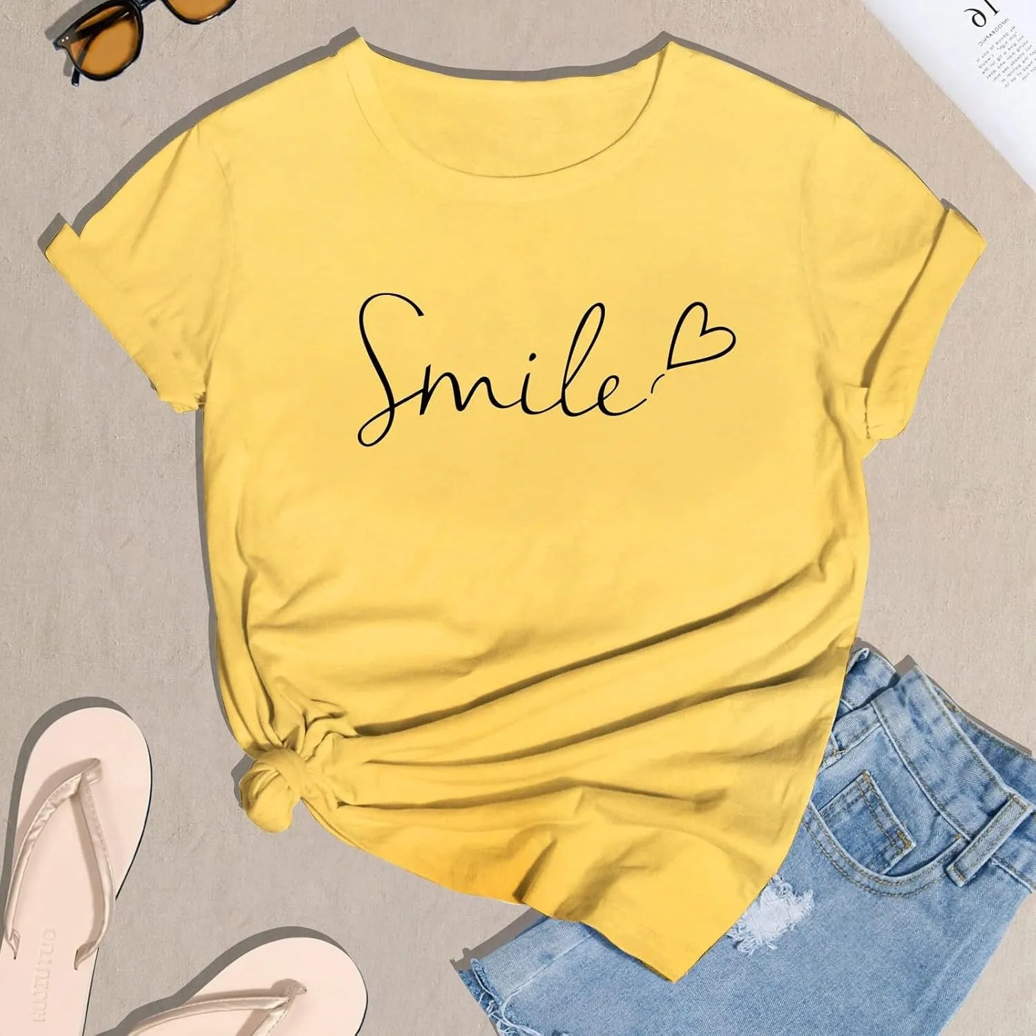 Summer Tops for Women 2025 Art Pattern Shirt Short Sleeve Crewneck Blouse Business Casual Loose Soft Shirt