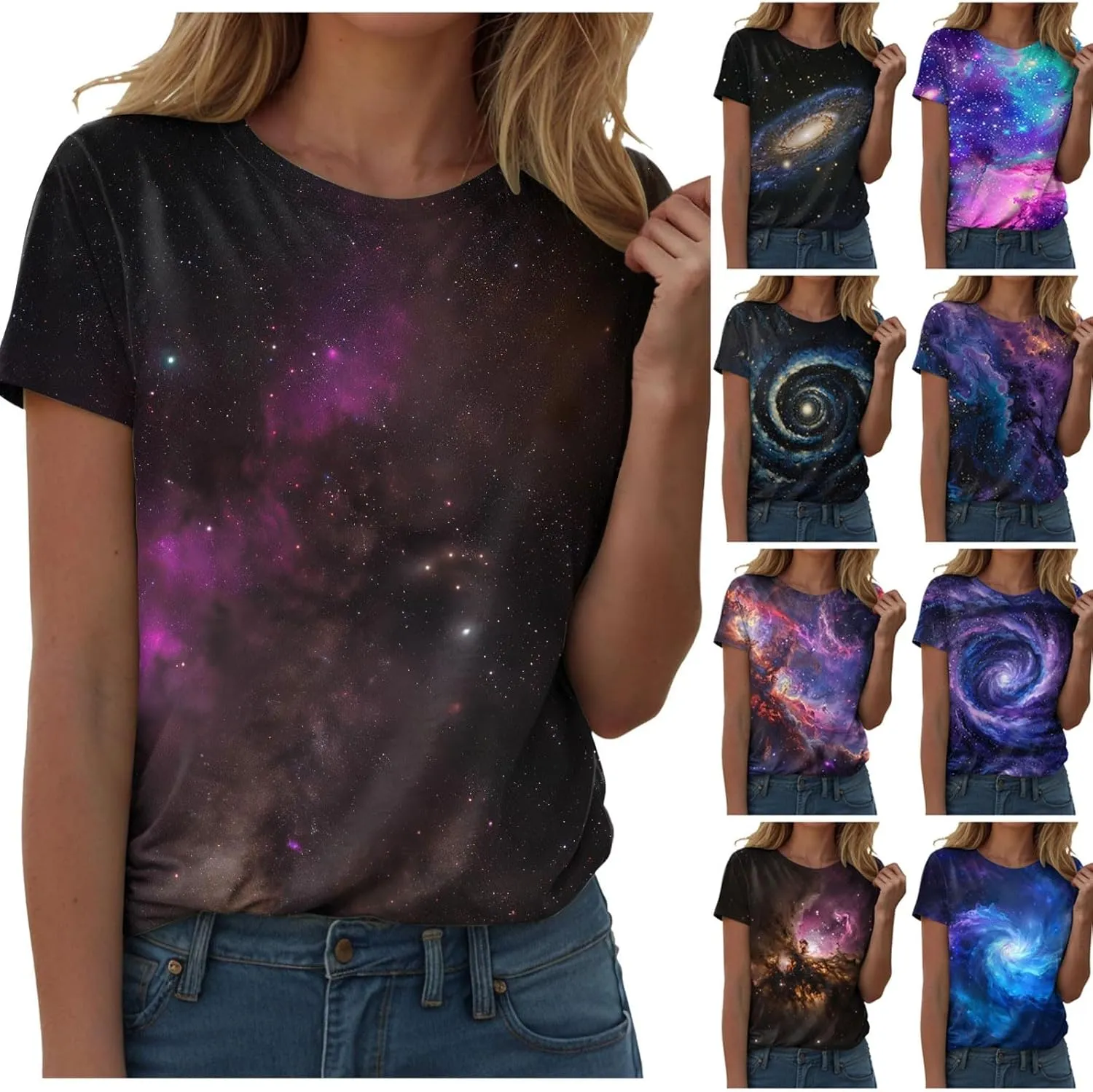Summer Tops for Women 2025 Dressy Casual Short Sleeve Shirts Retro Cute Floral Print Tshirt Tunic Blouse