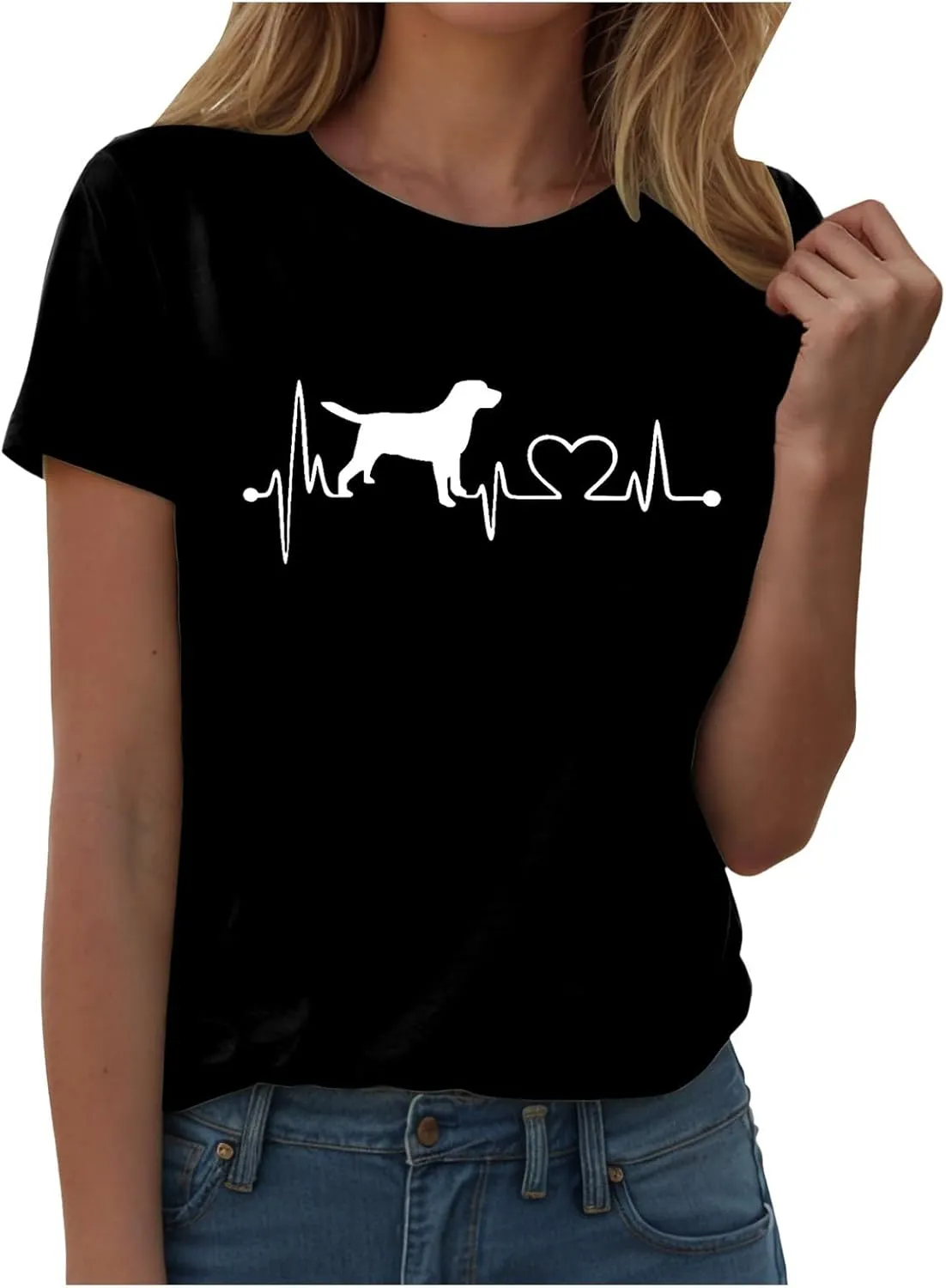 Summer Tops for Women 2025 Dressy Trendy Crew Neck Short Sleeve Tshirt Casual Loose Fit Basic Tees Ladies Tops