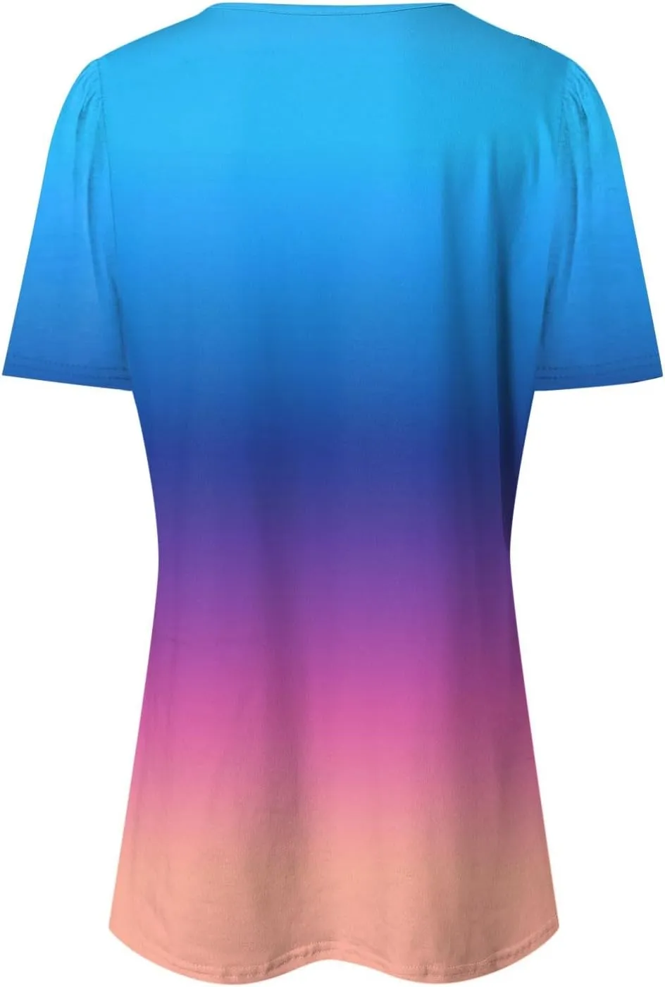 Summer Tops for Women 2025 Short Sleeve Pleated Dressy Casual Crewneck Summer Tops Print Blouses Fashion