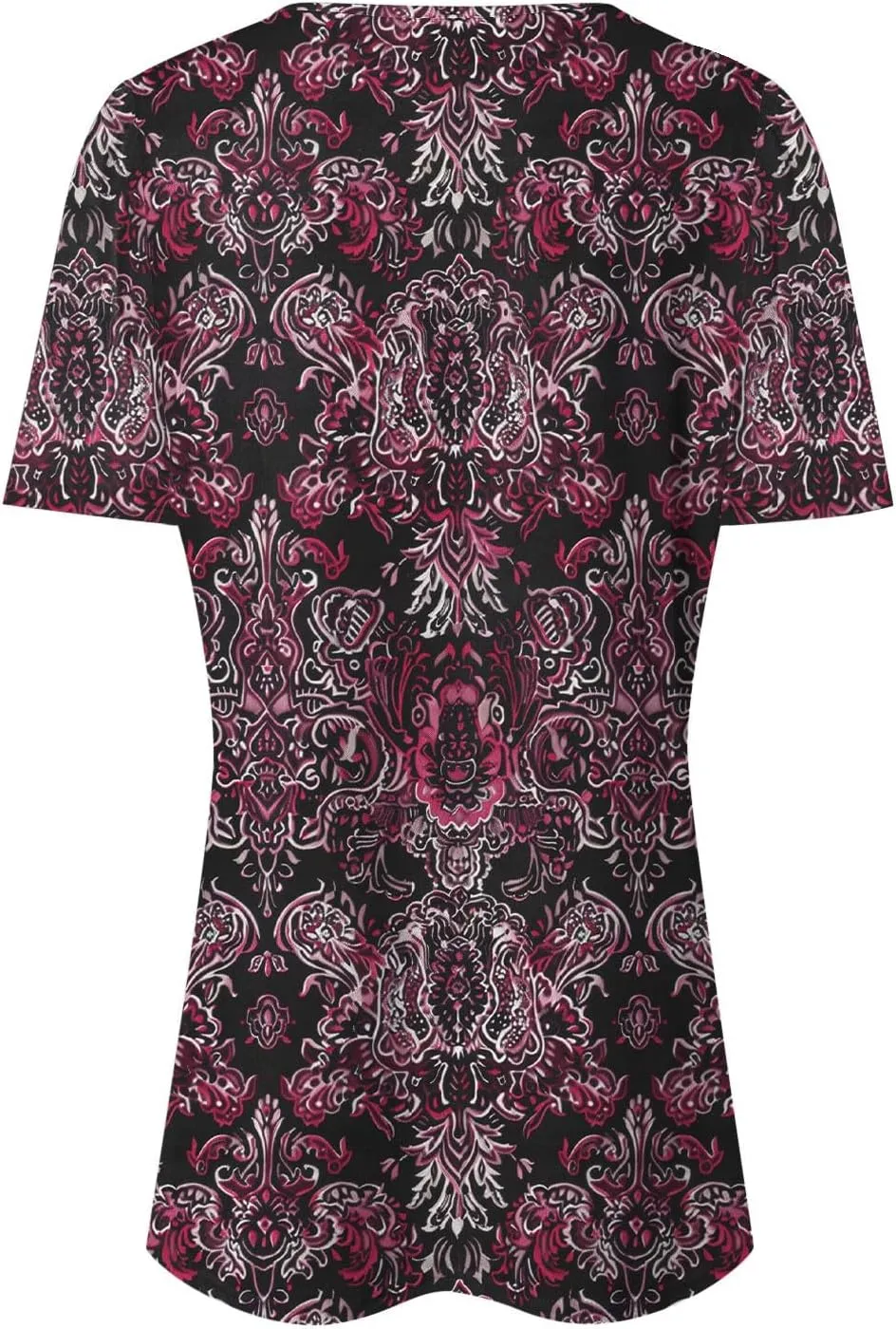 Summer Tops for Women 2025 Short Sleeve Pleated Dressy Casual Crewneck Summer Tops Print Blouses Fashion