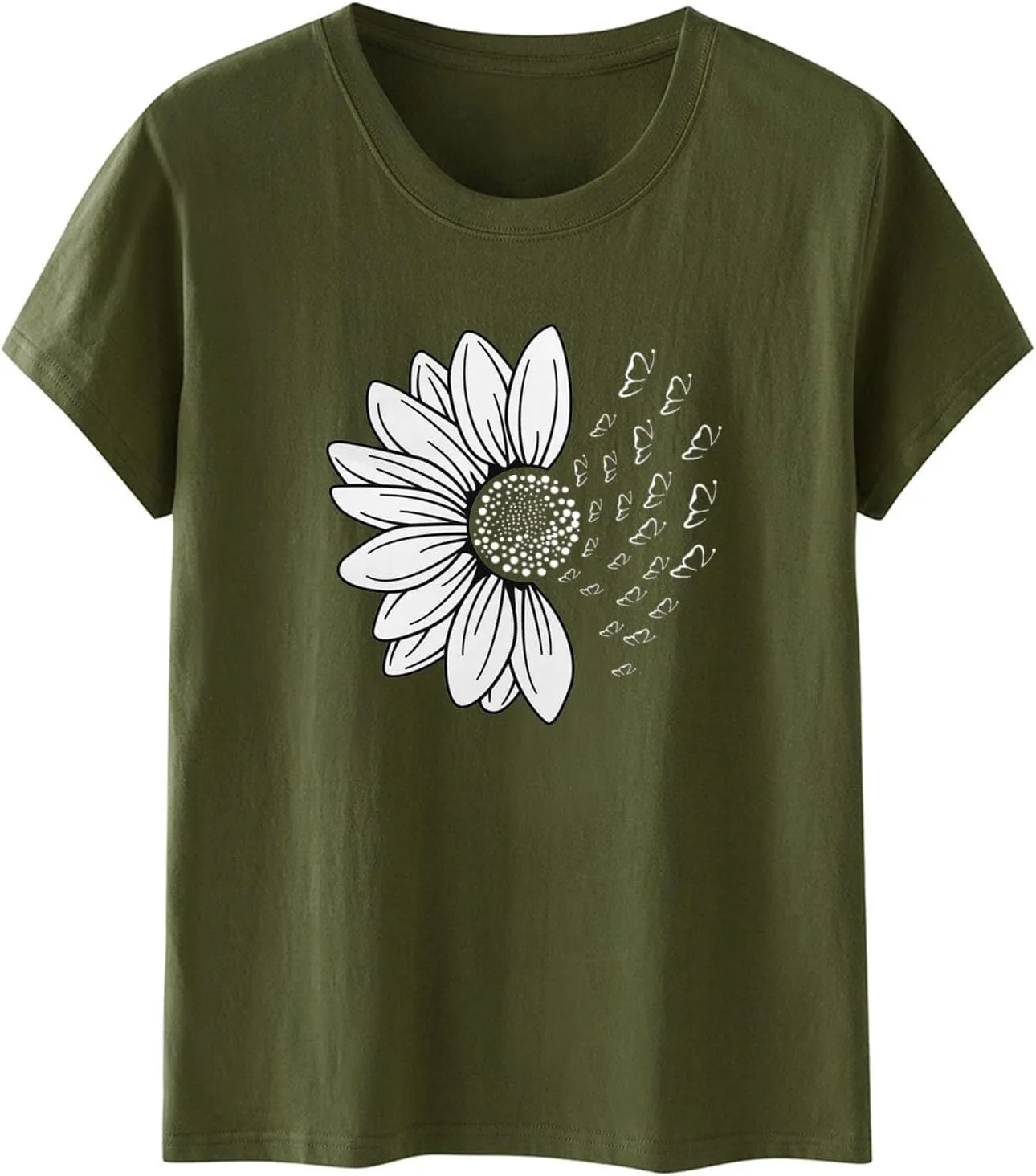 Summer Tops for Women 2025 Trendy Causal Tops Trendy Sunflower Graphic Tees Cute Garden Plant Lover Tshirts