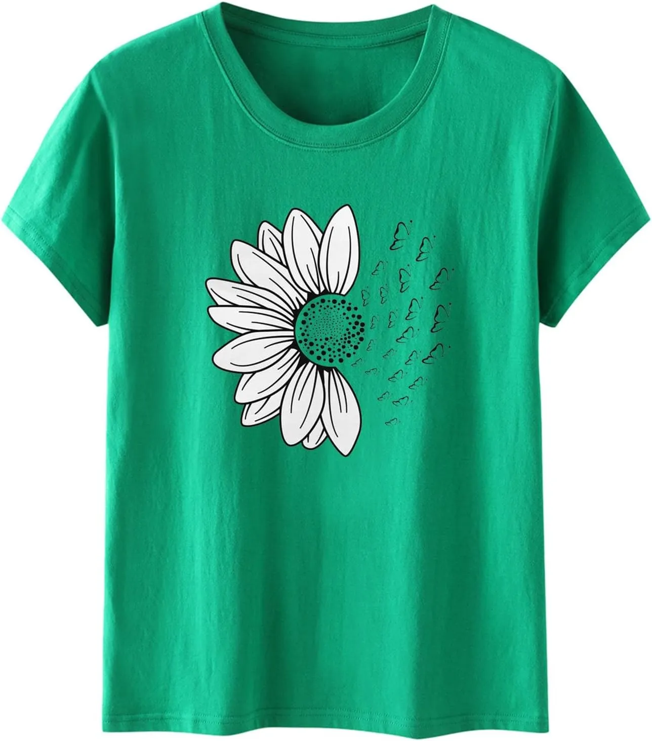 Summer Tops for Women 2025 Trendy Causal Tops Trendy Sunflower Graphic Tees Cute Garden Plant Lover Tshirts