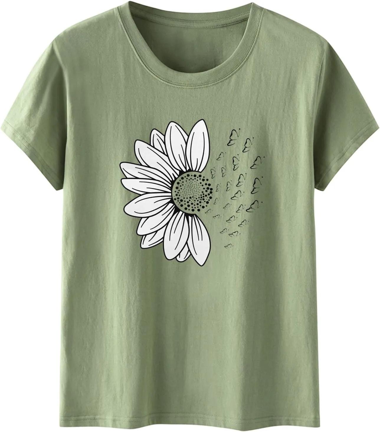 Summer Tops for Women 2025 Trendy Causal Tops Trendy Sunflower Graphic Tees Cute Garden Plant Lover Tshirts