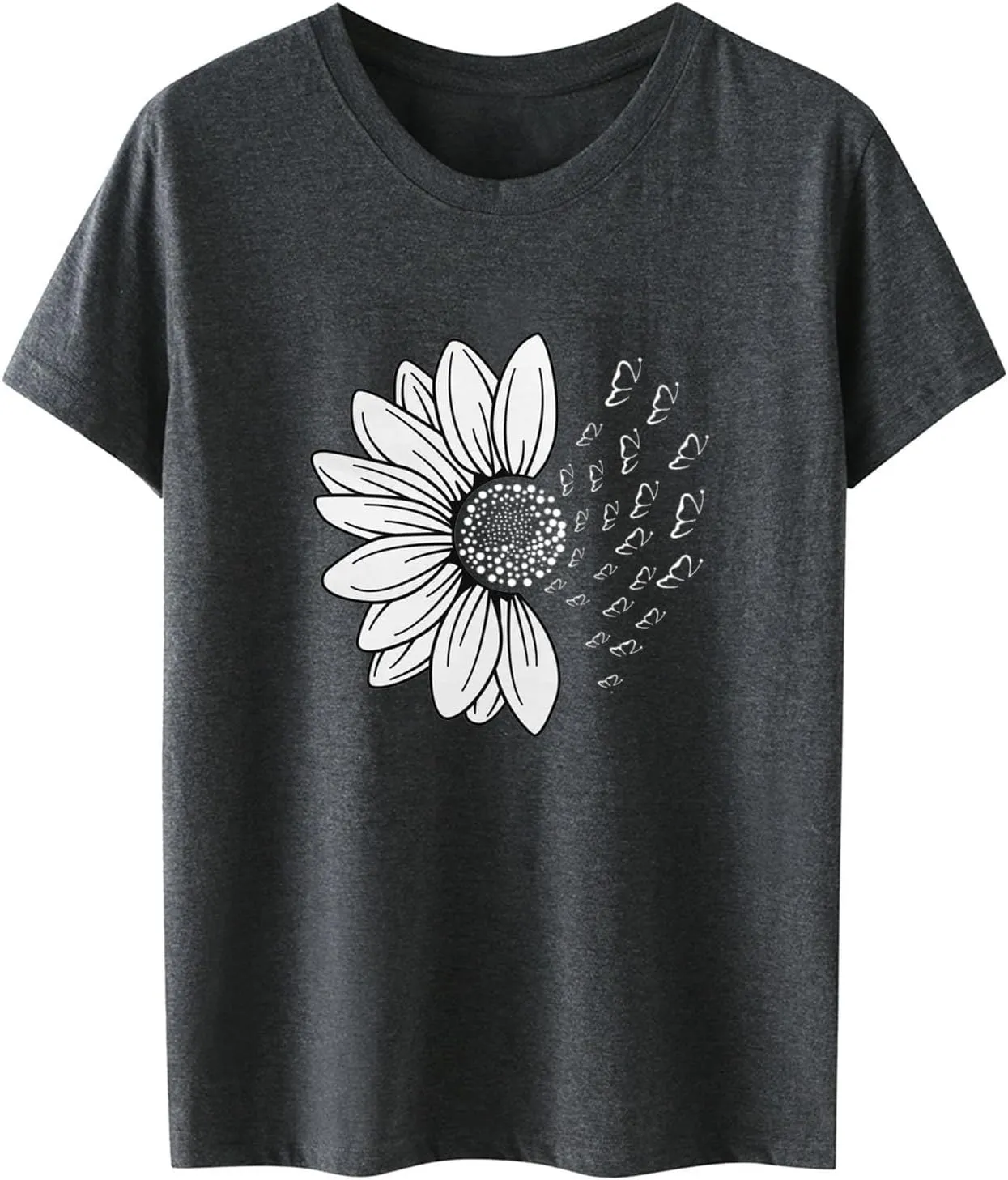 Summer Tops for Women 2025 Trendy Causal Tops Trendy Sunflower Graphic Tees Cute Garden Plant Lover Tshirts