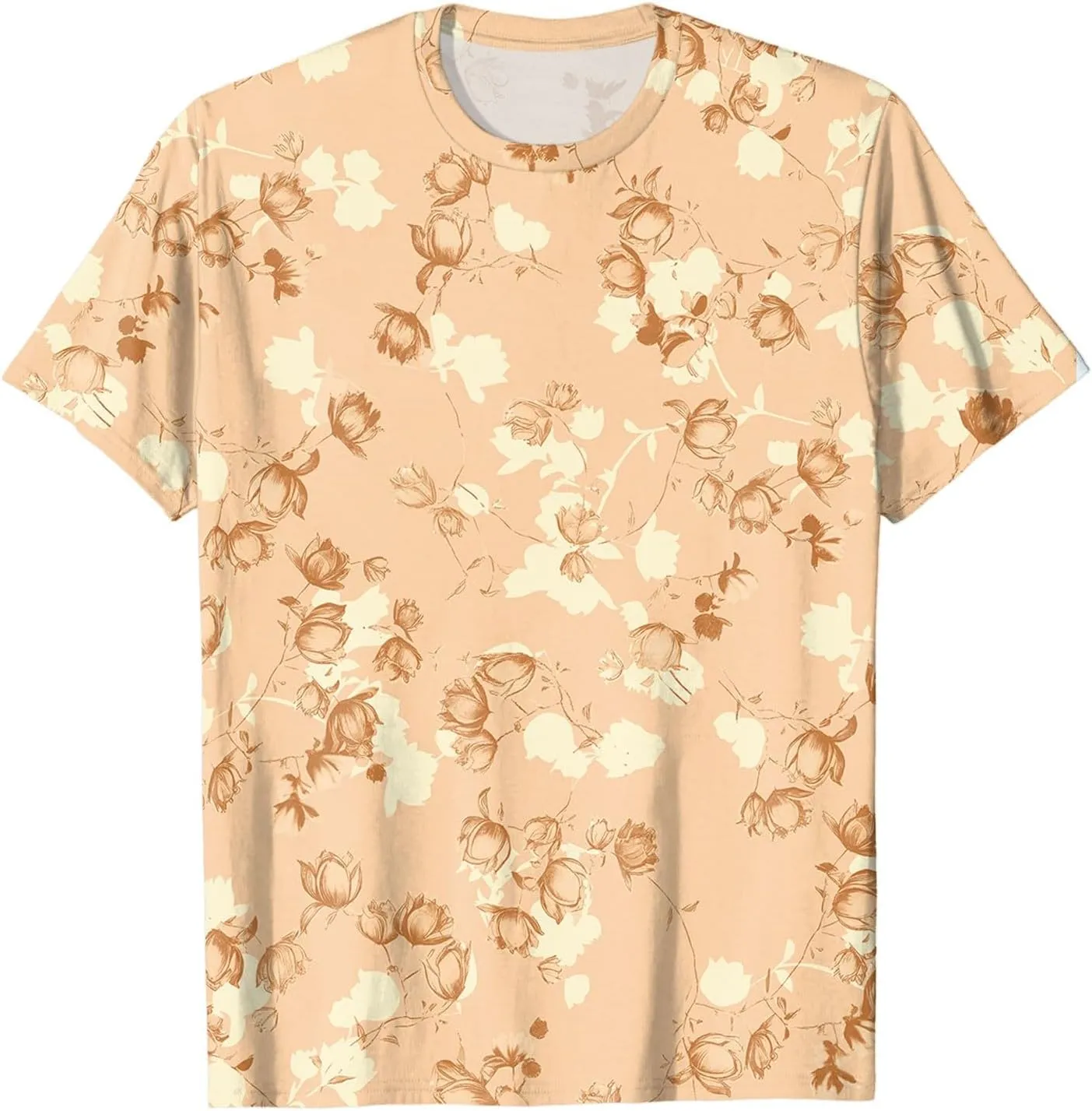 Summer Tops for Women 2025 Trendy Cute Floral Print Tee Shirts Casual Short Sleeve Crewneck Tee Blouses