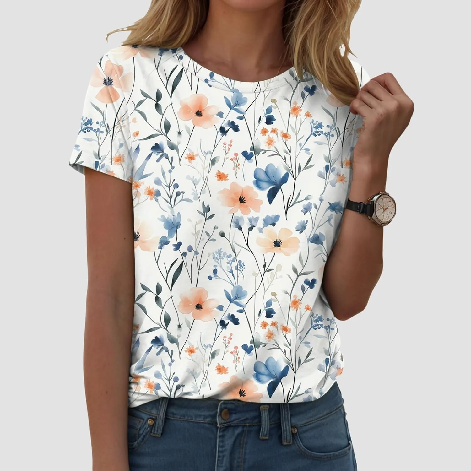 Summer Tops for Women 2025 Trendy Dressy Funny Cute Tshirt Short Sleeve Tunic Crewneck Blouses Vacation
