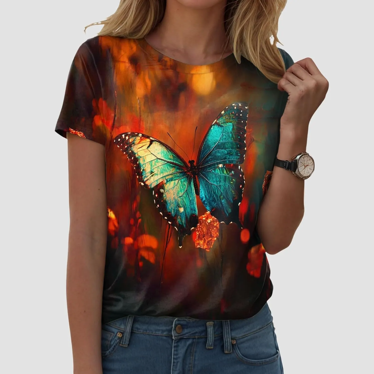 Summer Tops for Women 2025 Trendy Dressy Funny Cute Tshirt Short Sleeve Tunic Crewneck Blouses Vacation