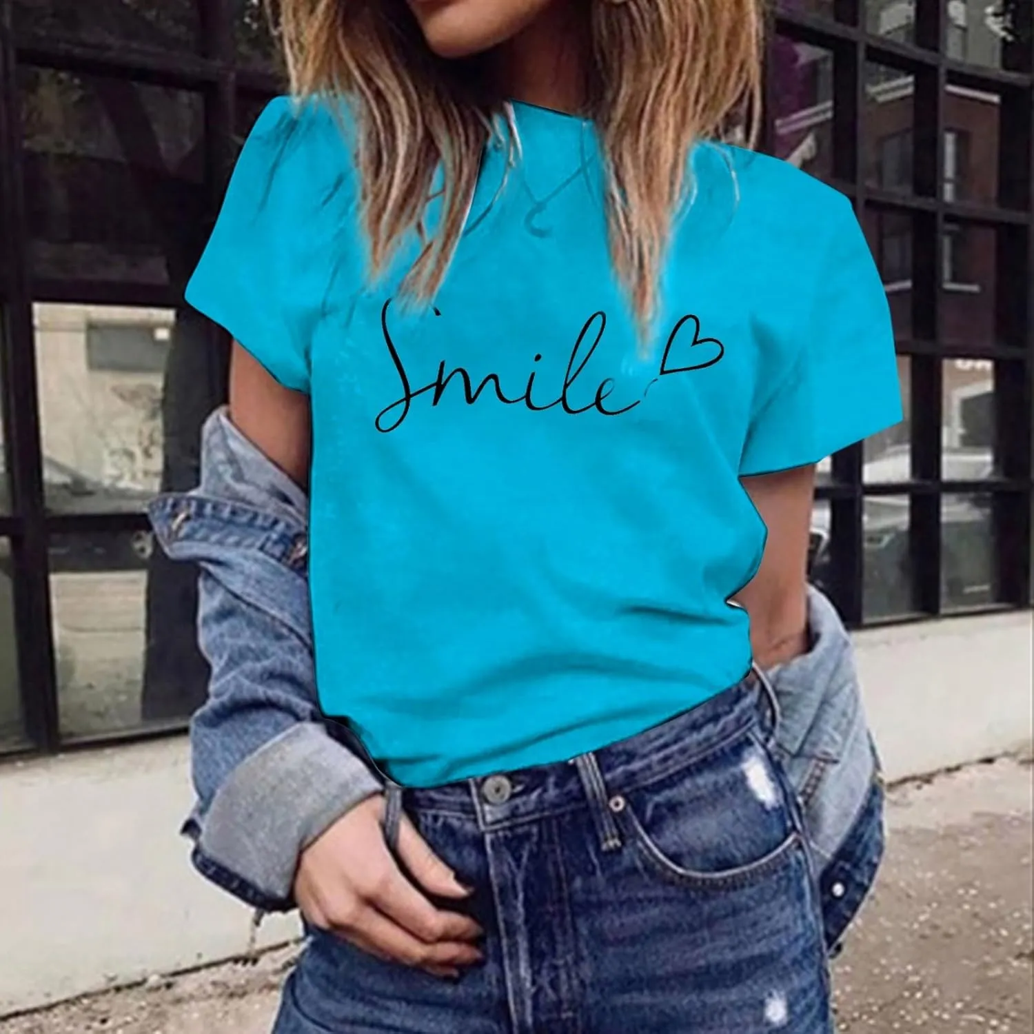 Summer Tops for Women 2025 Trendy Short Sleeve Blouses Round Neck Printed Pullover Casual Plus Size T Shirts