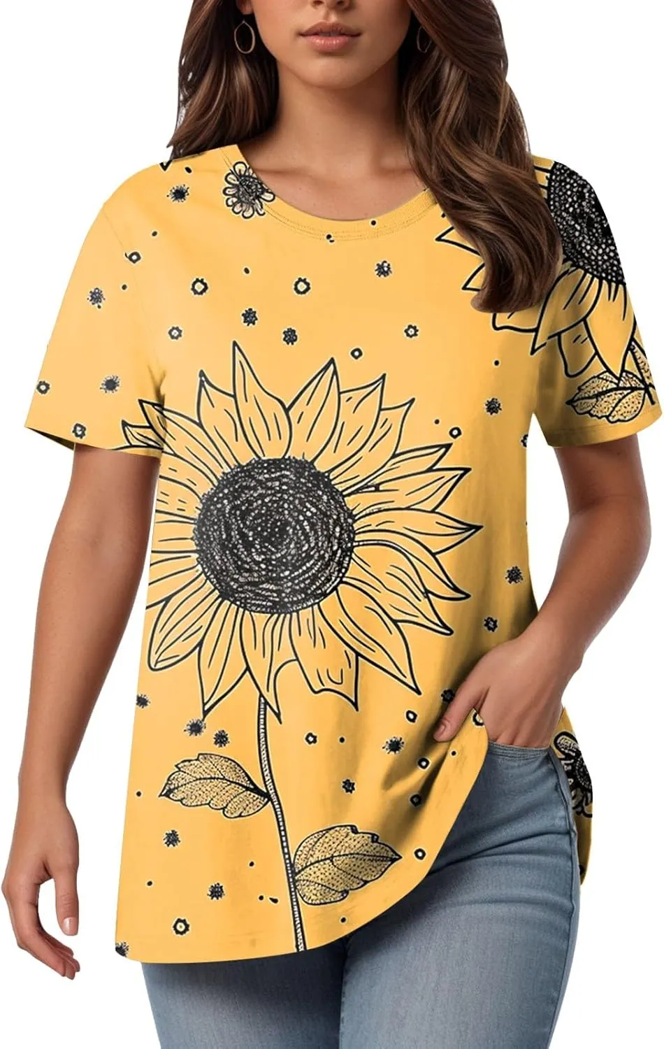 Summer Tops for Women 2025 Trendy Short Sleeve Crew Neck Tee Shirts Dressy Casual Blouses Beach Vacation