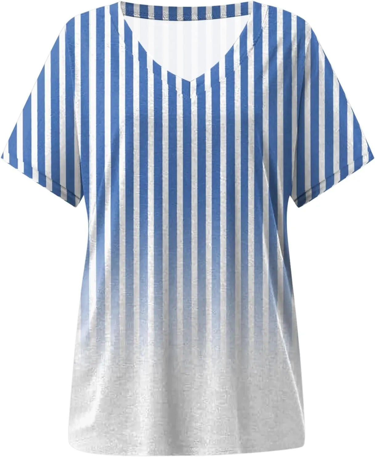 Summer Tops for Women 2025 Tunic Casual Short Sleeve V Neck Blouse Tshirts Floral Print Soft Comfy Tops