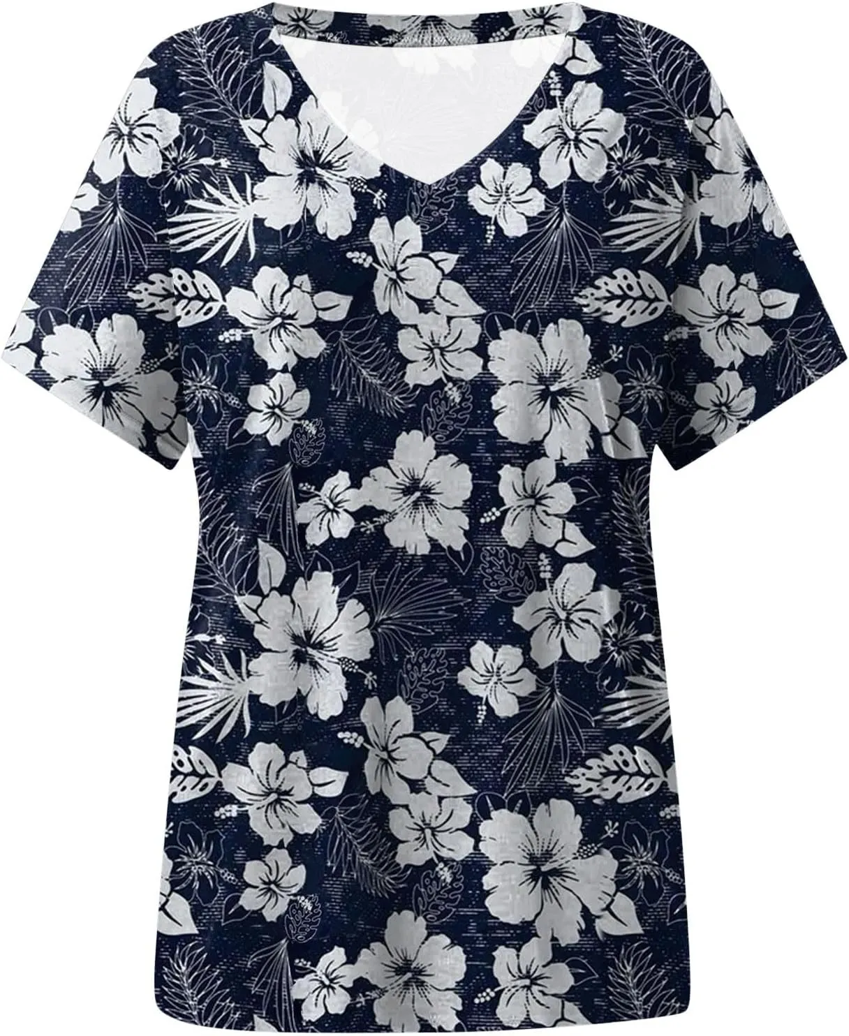 Summer Tops for Women 2025 V Neck Short Sleeve Shirts Trendy Dressy Casual Vacation Outfits Printed Shirts