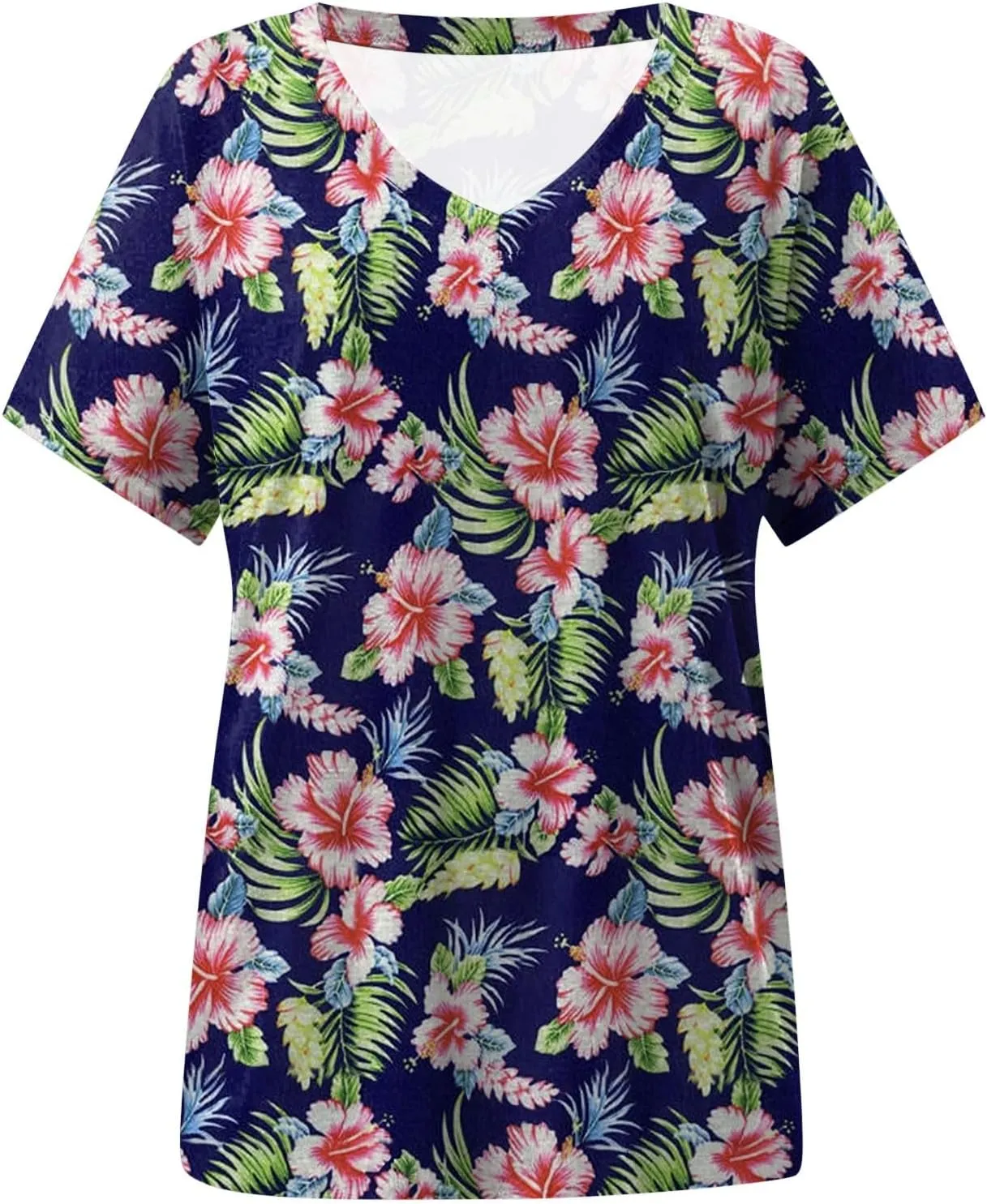 Summer Tops for Women 2025 V Neck Short Sleeve Shirts Trendy Dressy Casual Vacation Outfits Printed Shirts