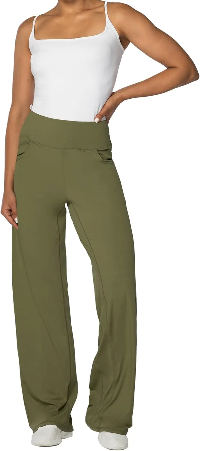 Sunzel Wide Leg Pants Women High Waist Yoga Pants with Pockets Stretch Loose Comfy Casual Lounge Sweatpants