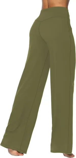 Sunzel Wide Leg Pants Women High Waist Yoga Pants with Pockets Stretch Loose Comfy Casual Lounge Sweatpants