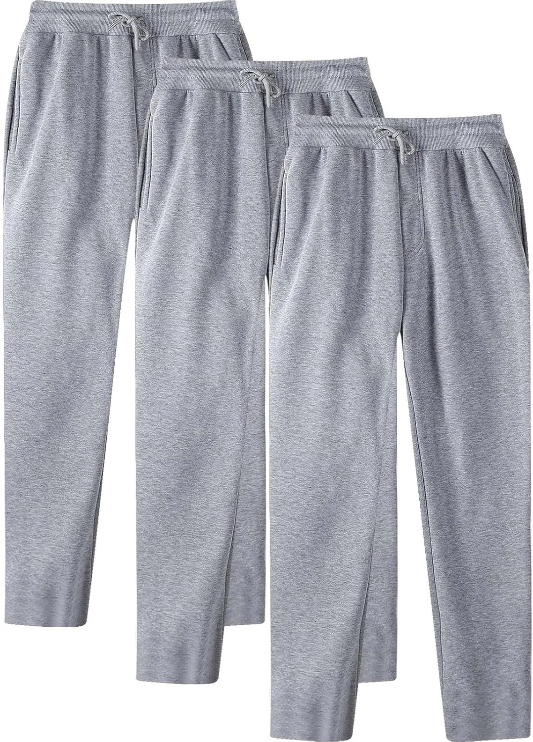 SUWBMHWE Men's Casual Baggy Sweatpants 3 Pack Trousers Heavyweight Fleece Jogger Elastic Waist Drawstring Gym Workout Pants