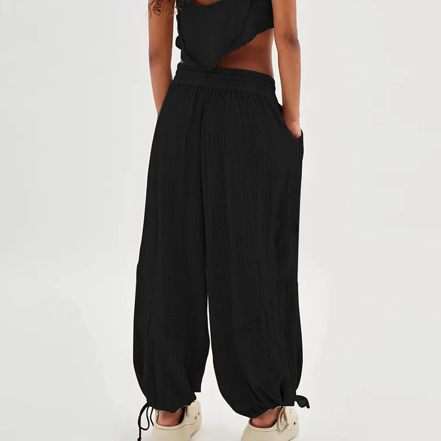 Sweatpants for Women Sweatpants Casual Baggy Drawstring Joggers Elastic Bottom Workout Tapered Trousers Drawstring