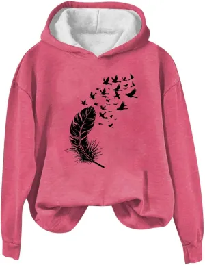 Sweatshirts for Women Trendy Oversized Thicken Fleece Hoodies Casual Warm Long Sleeve Tops Winter Coats