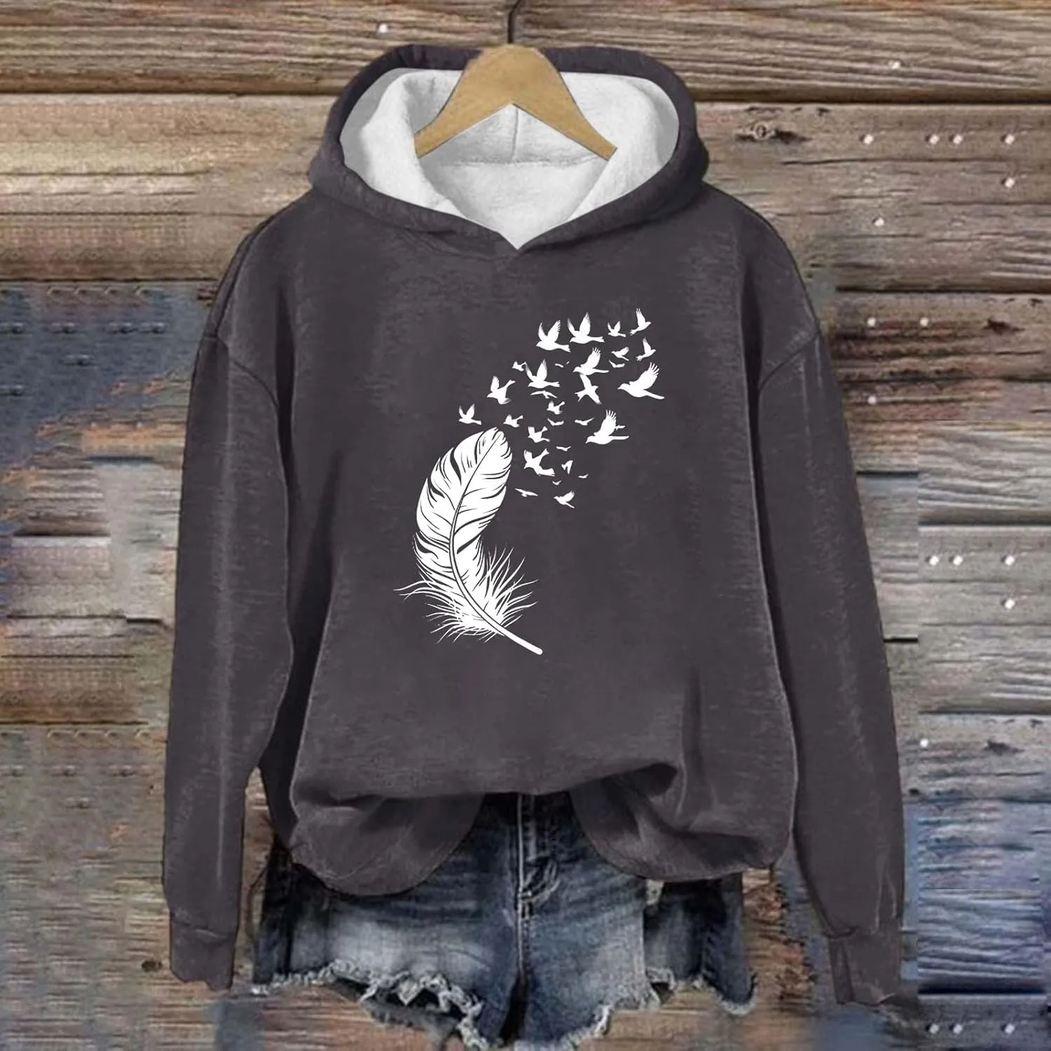 Sweatshirts for Women Trendy Oversized Thicken Fleece Hoodies Casual Warm Long Sleeve Tops Winter Coats