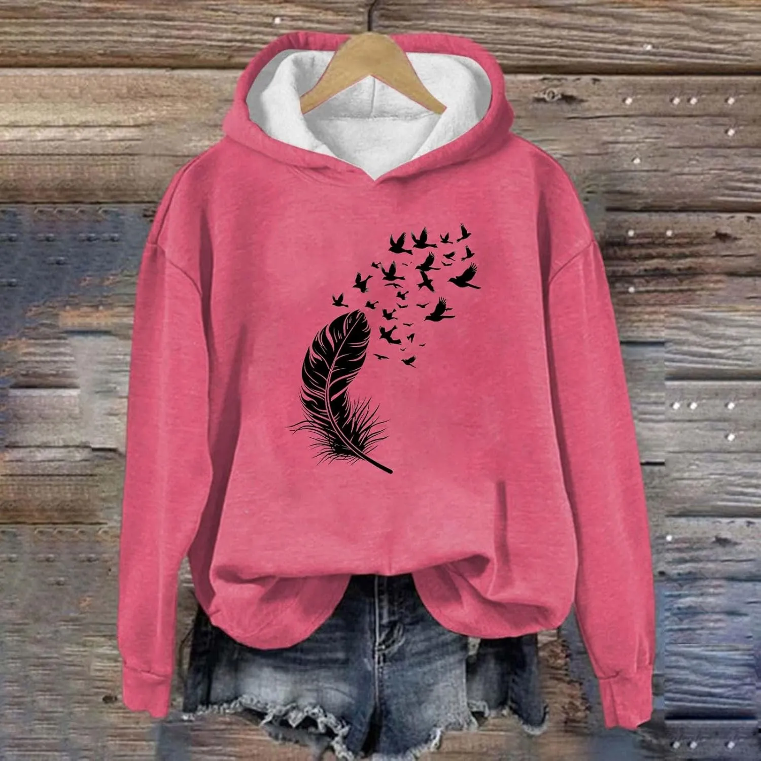 Sweatshirts for Women Trendy Oversized Thicken Fleece Hoodies Casual Warm Long Sleeve Tops Winter Coats