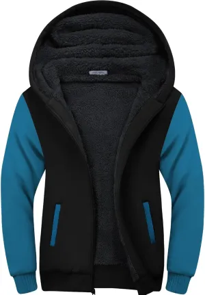 SWISSWELL Men Zip Up Hoodies Sherpa Lined Jacket Heavyweight Fleece Sweatshirt Winter Warm Hooded Coat