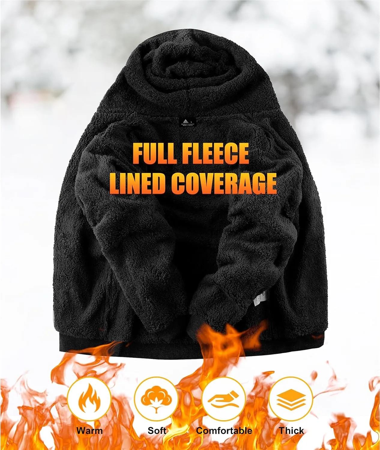 SWISSWELL Men Zip Up Hoodies Sherpa Lined Jacket Heavyweight Fleece Sweatshirt Winter Warm Hooded Coat