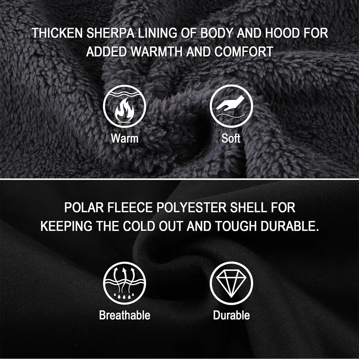 SWISSWELL Men Zip Up Hoodies Sherpa Lined Jacket Heavyweight Fleece Sweatshirt Winter Warm Hooded Coat