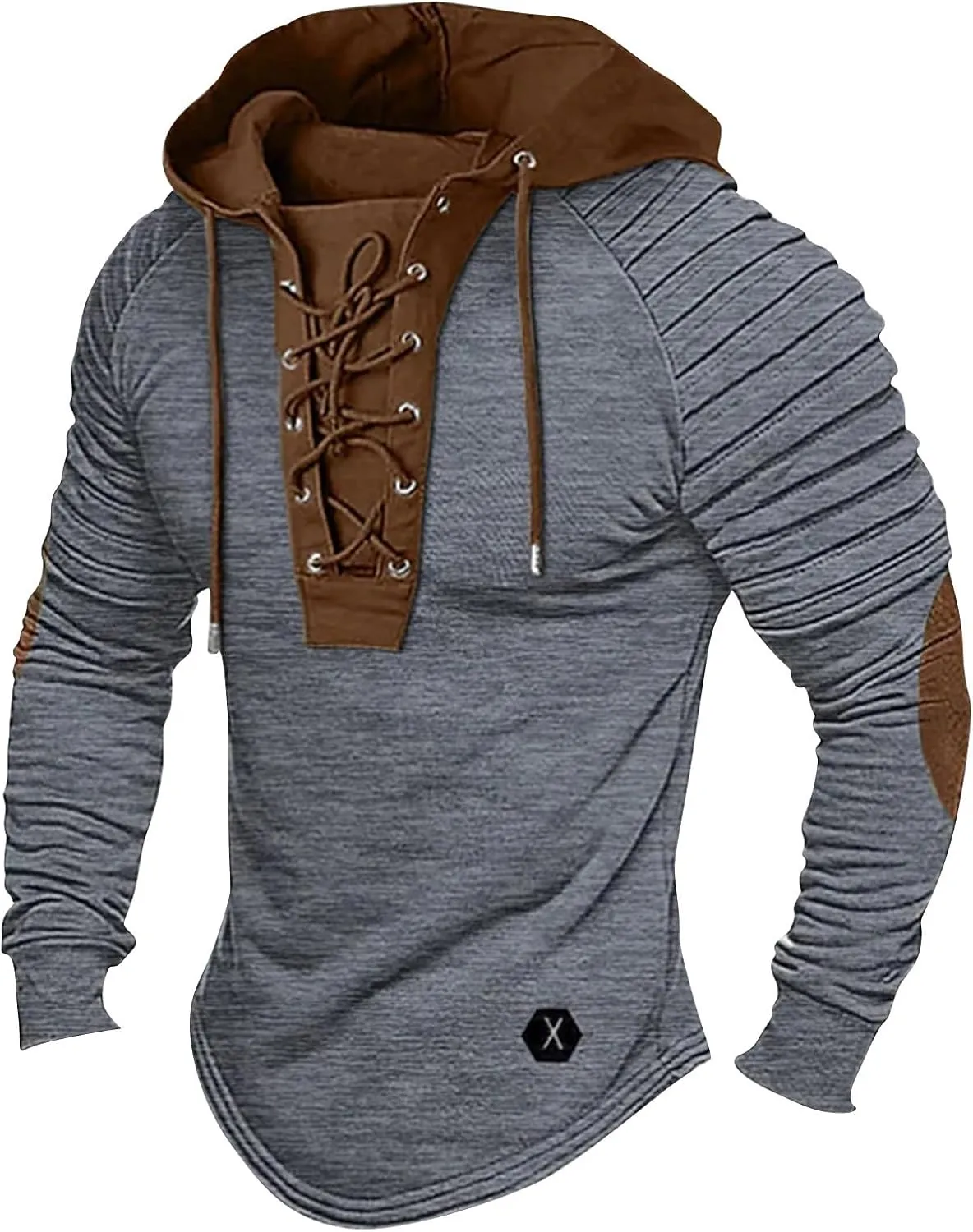 Tactical Hoodies For Men Lace Up Sweatshirts Slim Fit Athletic Hoodie Y2k Hoodies Long Sleeve Fall Sweatshirt