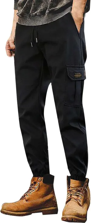 Tactical Jogger Pants for Men Multi Pockets Outdoor Cargo Track Pants Loose Fit Casual Workout Gym Hiking Sweatpants
