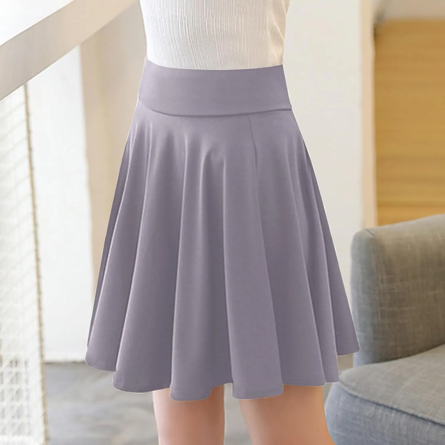 Tennis Skirt Women's Casual Stretchy Flowy Pleated High Waist Mini Skater Skirts Activewear Built-in Shorts