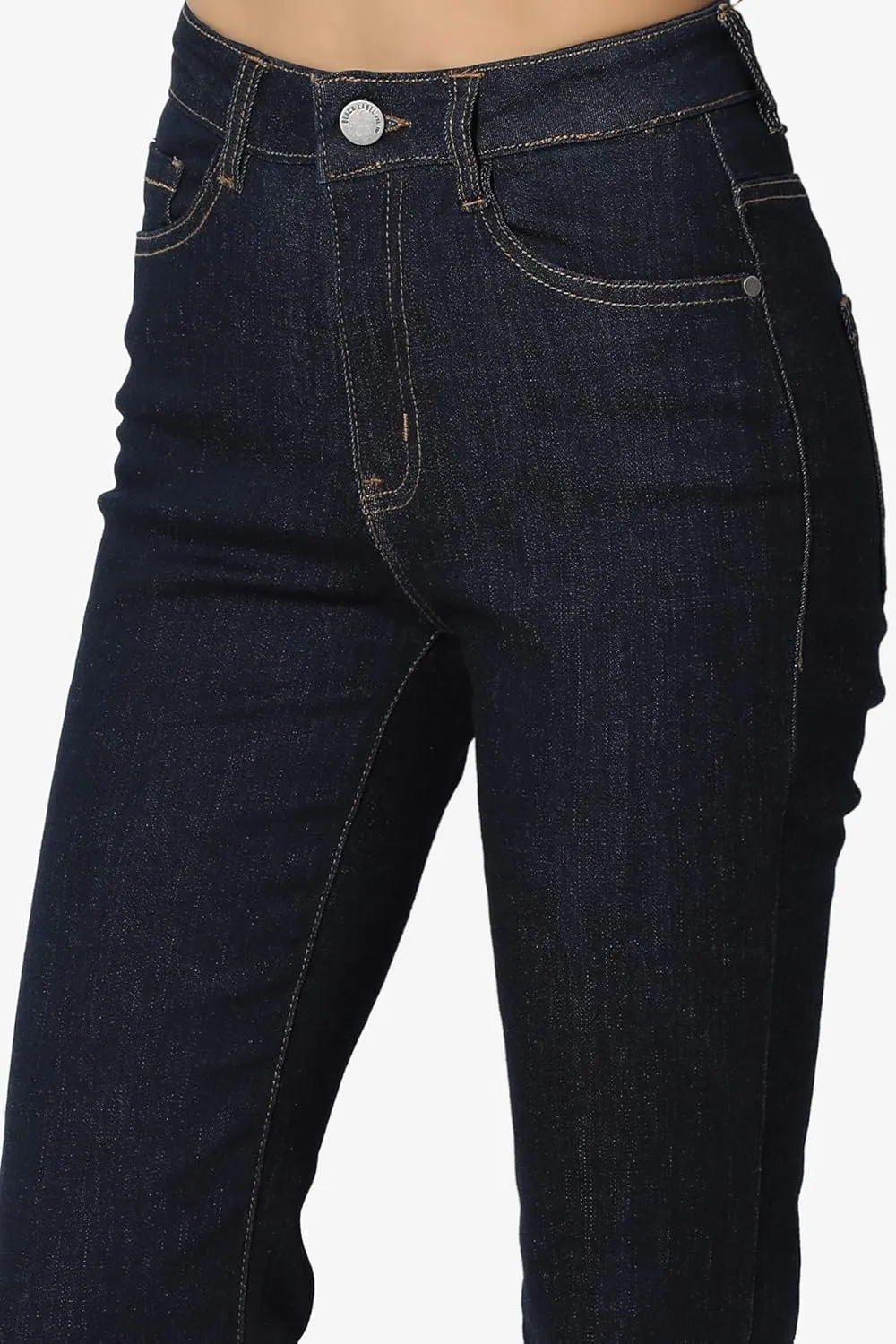 TheMogan Vintage 5 Pocket High Rise Waist Relaxed Bell Bottom 70's Flared Jeans