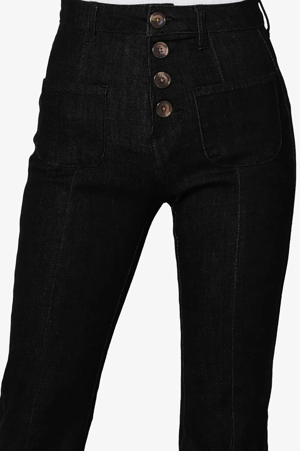 TheMogan Vintage 5 Pocket High Rise Waist Relaxed Bell Bottom 70's Flared Jeans