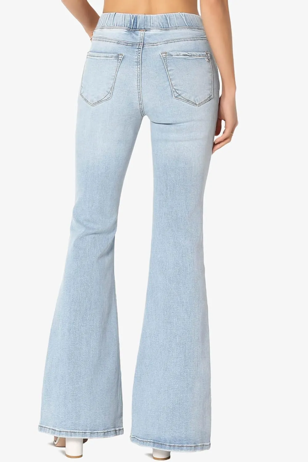 TheMogan Vintage 5 Pocket High Rise Waist Relaxed Bell Bottom 70's Flared Jeans