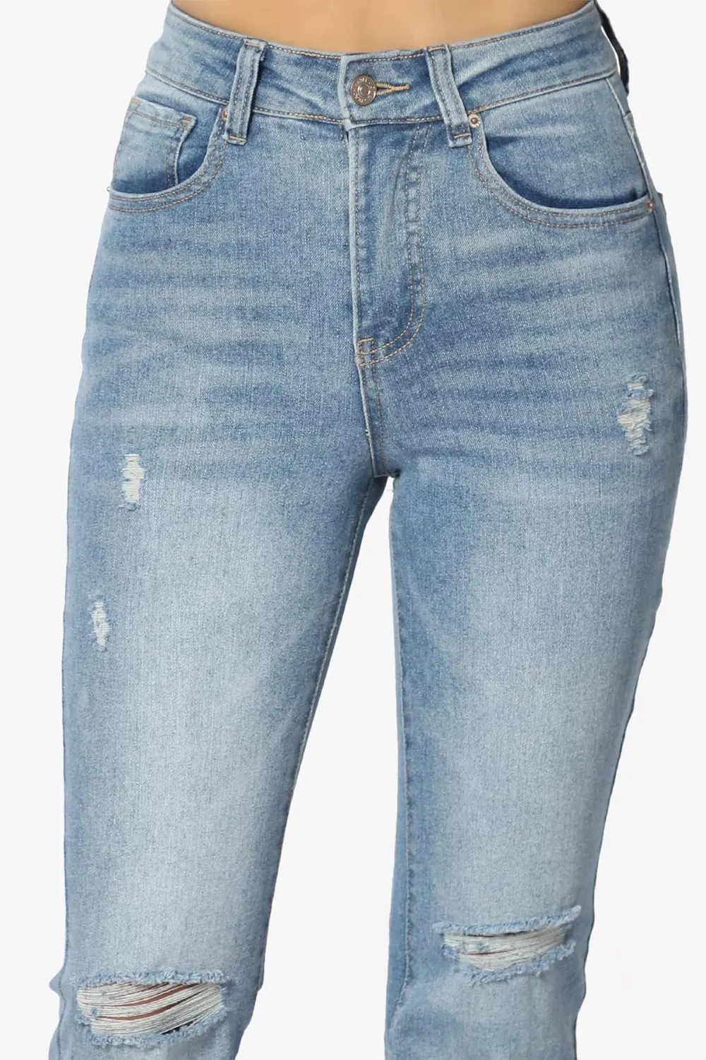 TheMogan Vintage 5 Pocket High Rise Waist Relaxed Bell Bottom 70's Flared Jeans