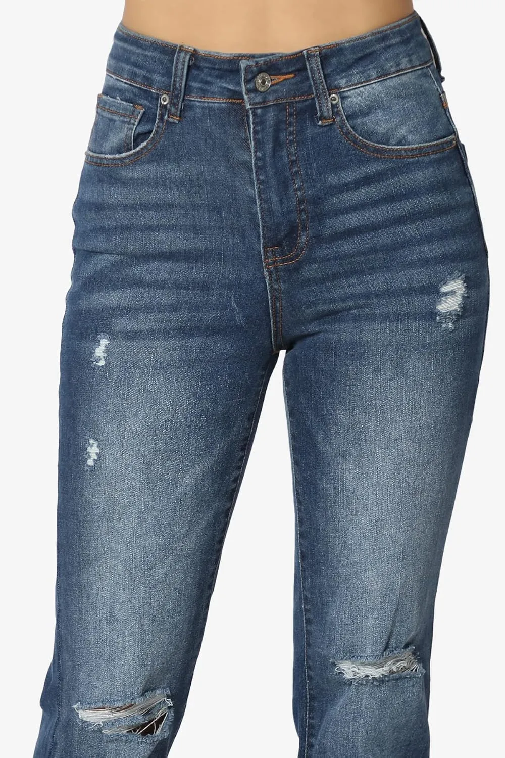 TheMogan Vintage 5 Pocket High Rise Waist Relaxed Bell Bottom 70's Flared Jeans