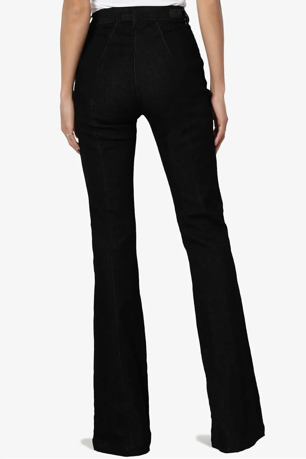 TheMogan Vintage 5 Pocket High Rise Waist Relaxed Bell Bottom 70's Flared Jeans