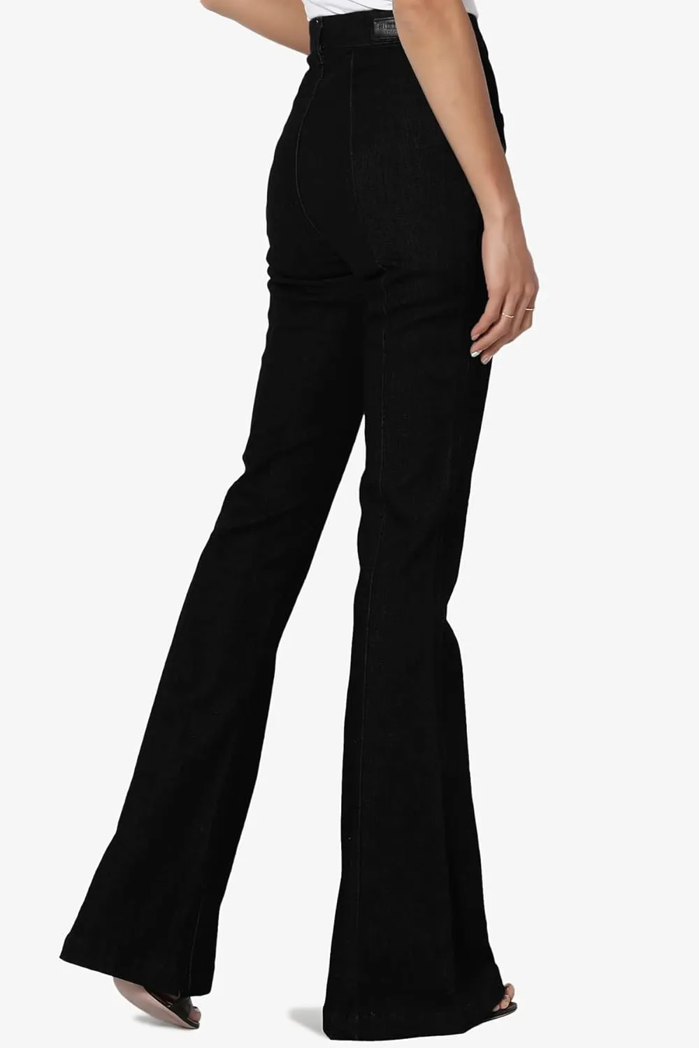 TheMogan Vintage 5 Pocket High Rise Waist Relaxed Bell Bottom 70's Flared Jeans