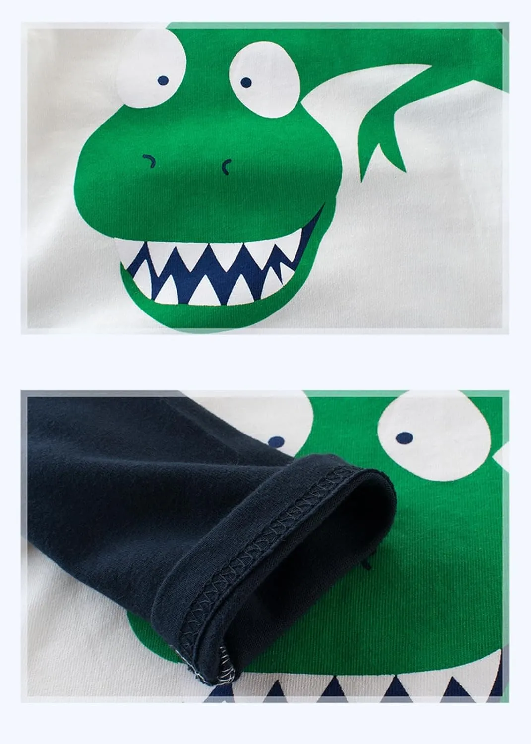 Toddler Boys Long Sleeve Shirts Cotton T-Rex Dinosaur T-Shirts Multipacks