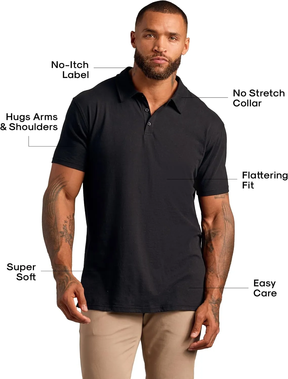 True Classic Short Sleeve Polo Shirts for Men - Cotton Men's Polo Shirts, Golf Shirt & Custom Polo - Collared Short Sleeve