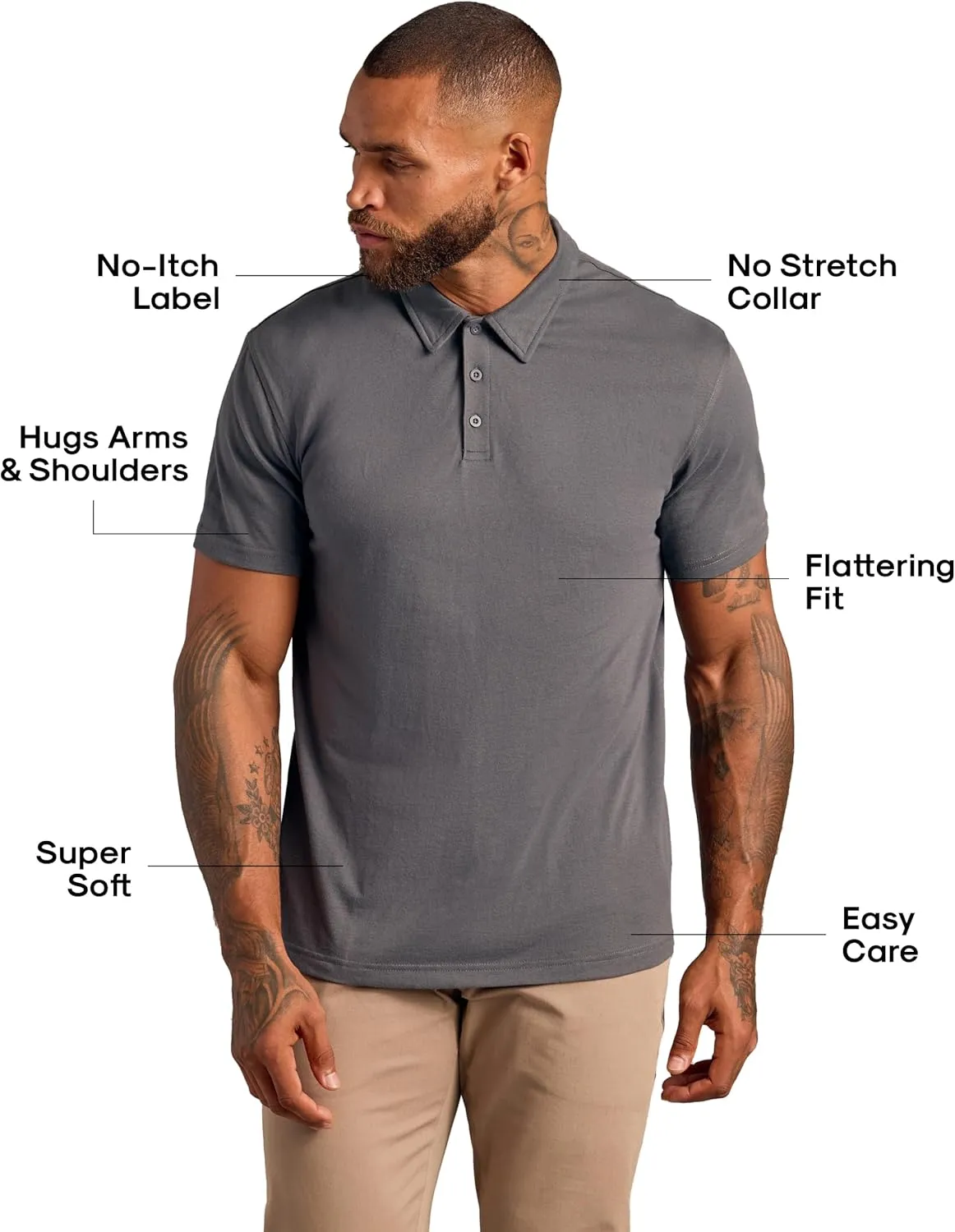 True Classic Short Sleeve Polo Shirts for Men - Cotton Men's Polo Shirts, Golf Shirt & Custom Polo - Collared Short Sleeve