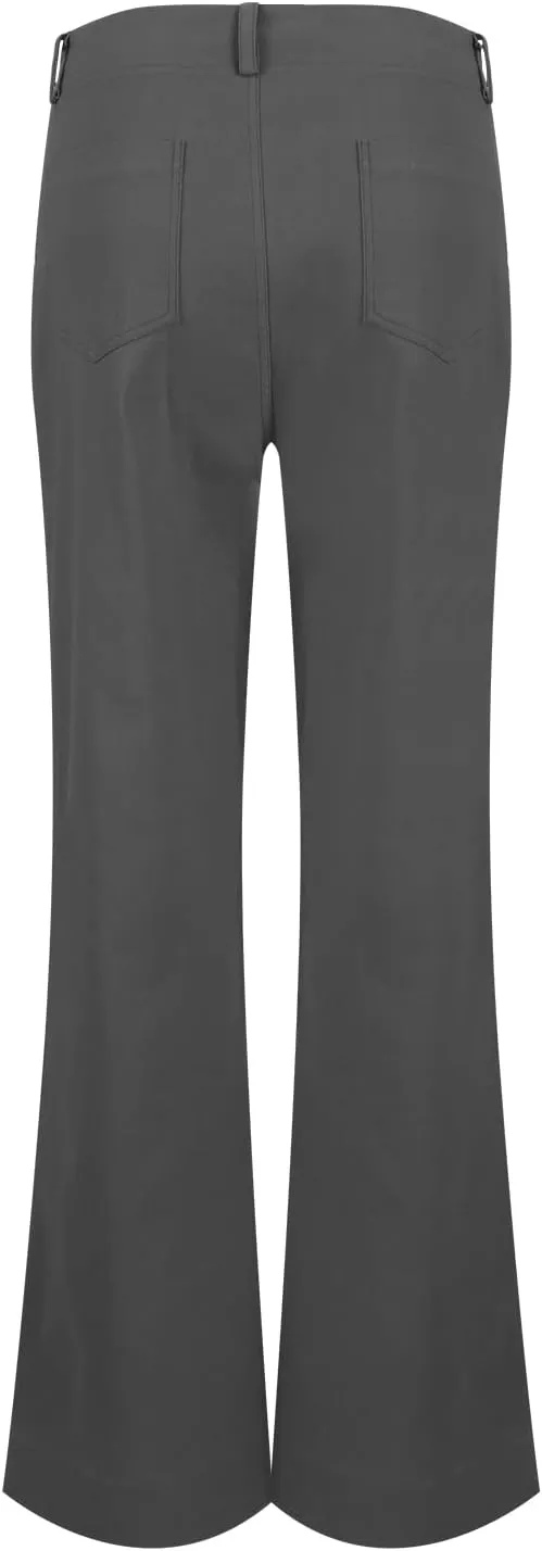 Twill Jeans for Women Straight Leg Button Low Rise Pull on Cargo Pants Baggy Casual Lightweight Flared Jeans w/Pocket