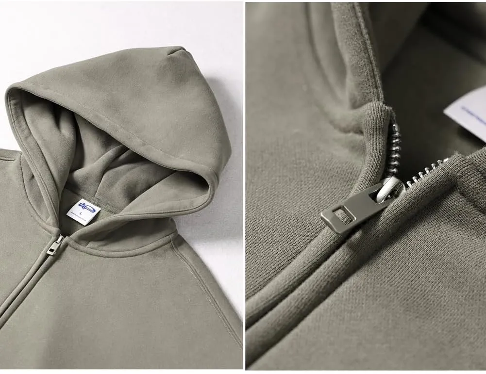 VFIVE UNFOUR Solid Color Zip Up Hoodies Men Winter Cotton Hooded Jacket Fashion Outwear Coat