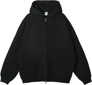VFIVE UNFOUR Solid Color Zip Up Hoodies Men Winter Cotton Hooded Jacket Fashion Outwear Coat