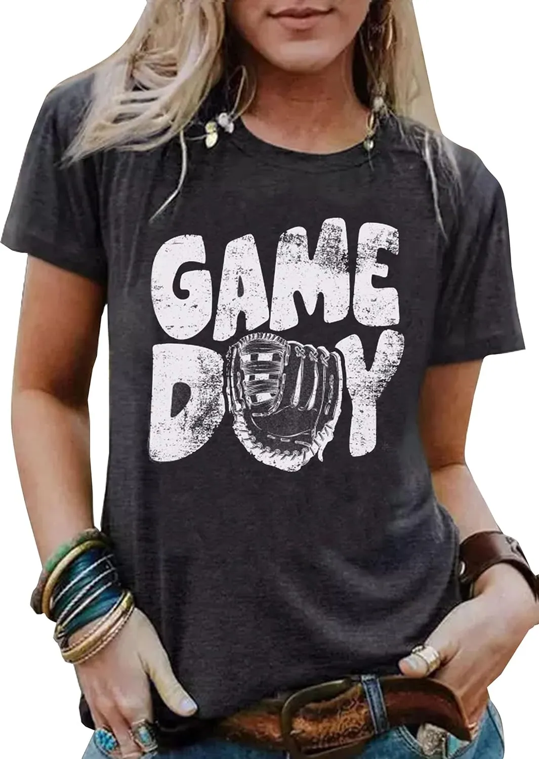 Vintage Leopard Baseball Mom Shirt Tee - Women's Short Sleeve T-Shirts