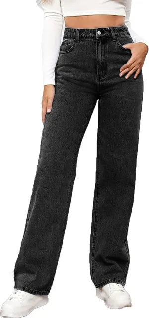 Wide Leg Jeans for Women High Waisted Stretchy Denim Pants Straight Leg Baggy Denim Pants 2024 Trendy Trouser Jeans
