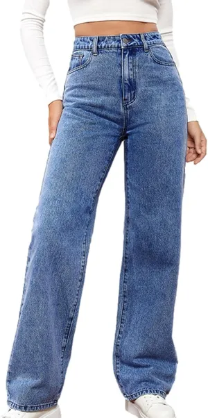 Wide Leg Jeans for Women High Waisted Stretchy Denim Pants Straight Leg Baggy Denim Pants 2024 Trendy Trouser Jeans