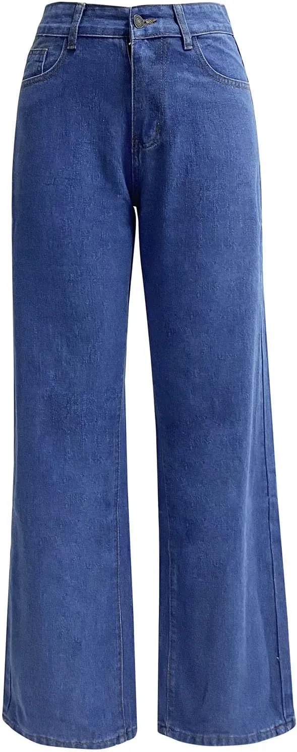 Wide Leg Jeans for Women High Waisted Stretchy Denim Pants Straight Leg Baggy Denim Pants 2024 Trendy Trouser Jeans