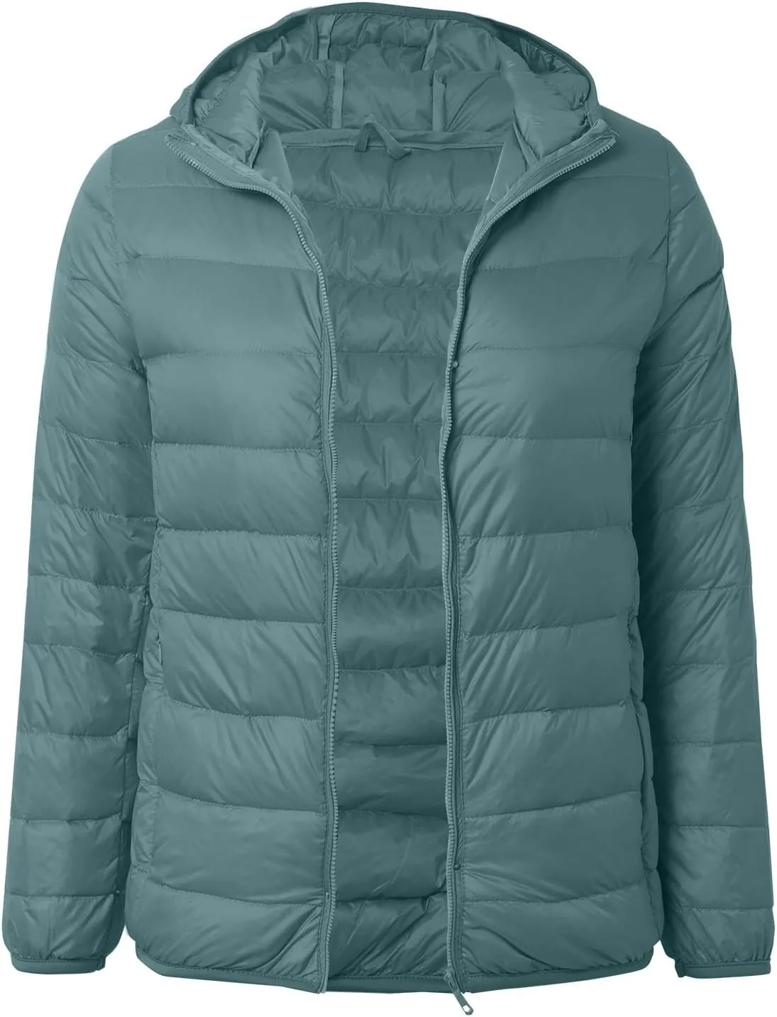 Winter Cropped Puffer Jacket for Women Fashion Slim Long Sleeve Hooded Quilted Coat Lightweight Thermal Workout Outwear