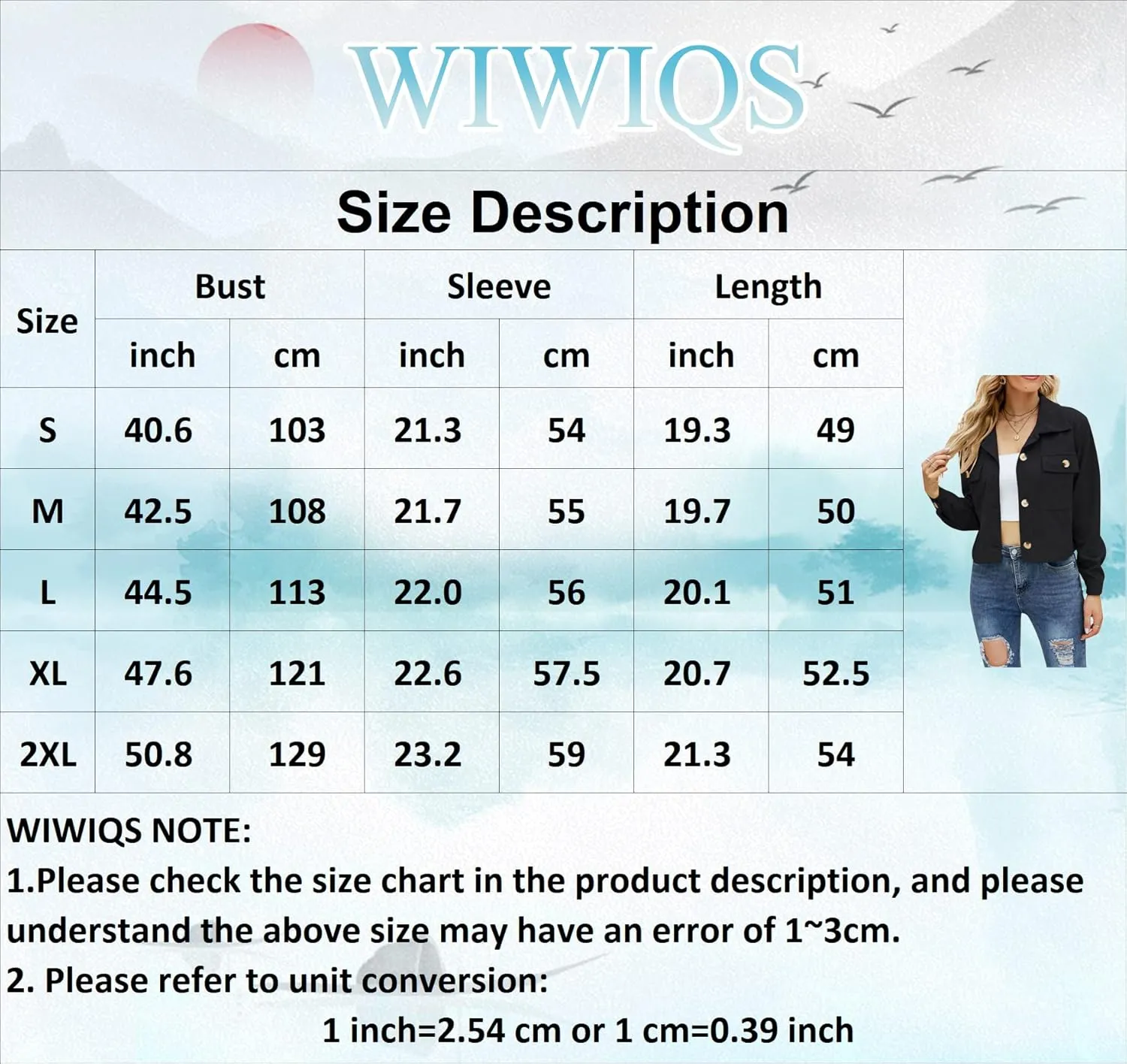 WIWIQS Women's Casual Corduroy Short Jackets Button Down Long Sleeve Shirts Jacket