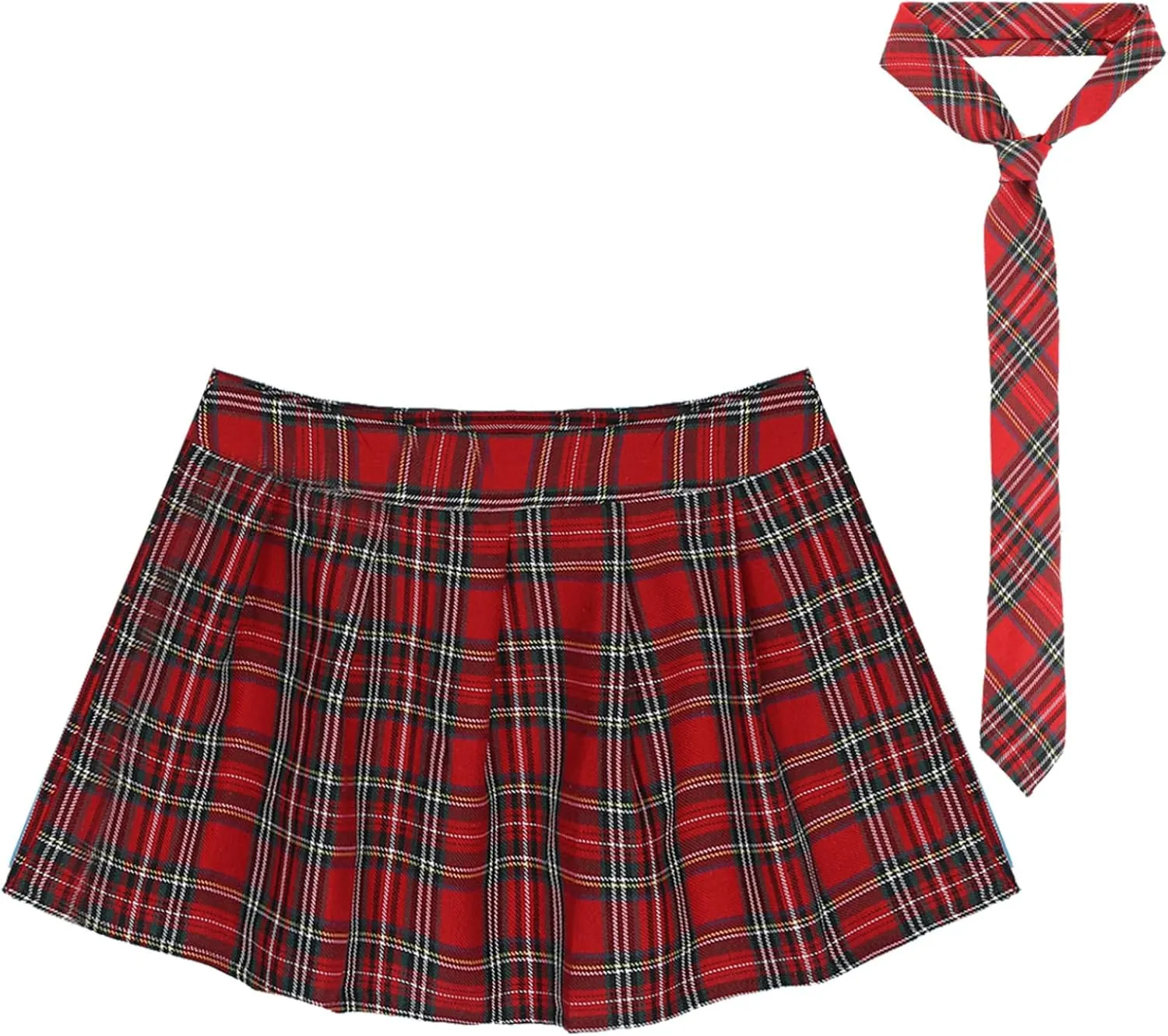 Woman's Schoolgirls Outfits Mini Skirt Plaid Skater A-line Skirt Pleated Role Play Lingerie